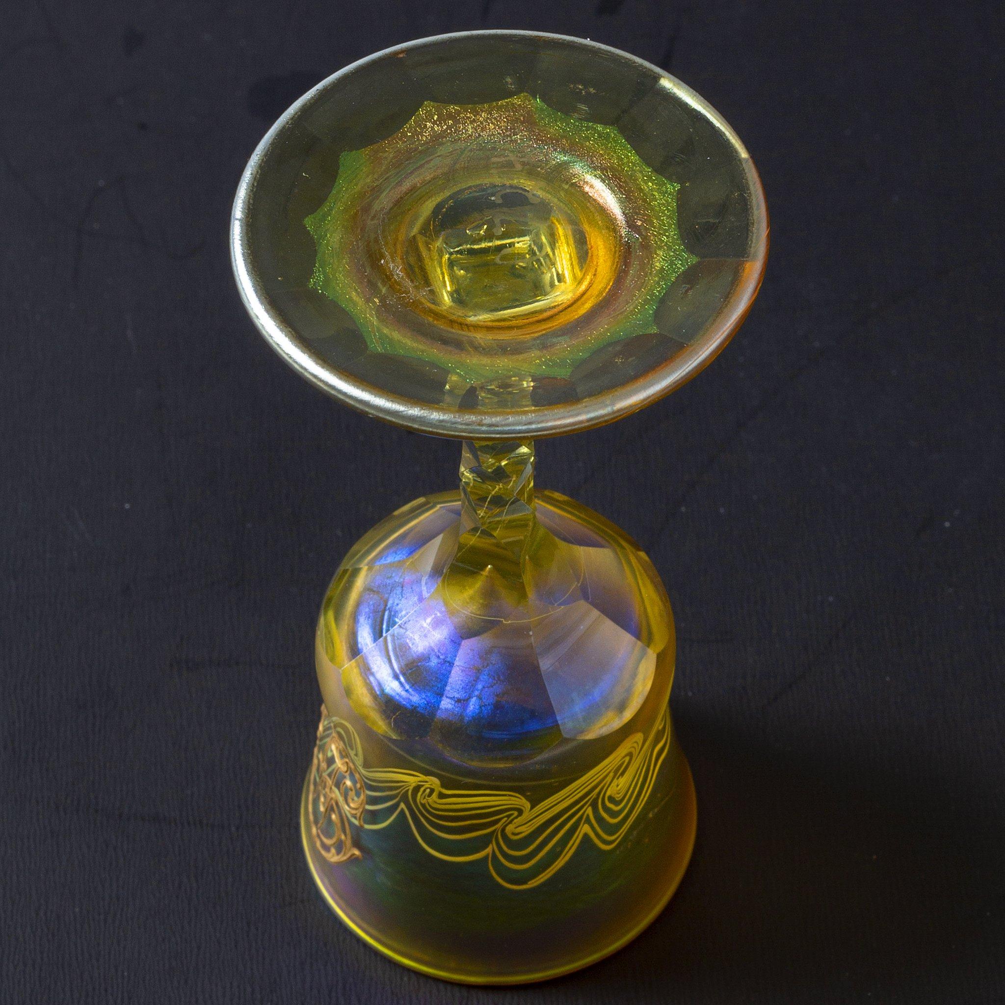 American Tiffany Studios New York Set of Favrile Glass Cups and Cordials For Sale