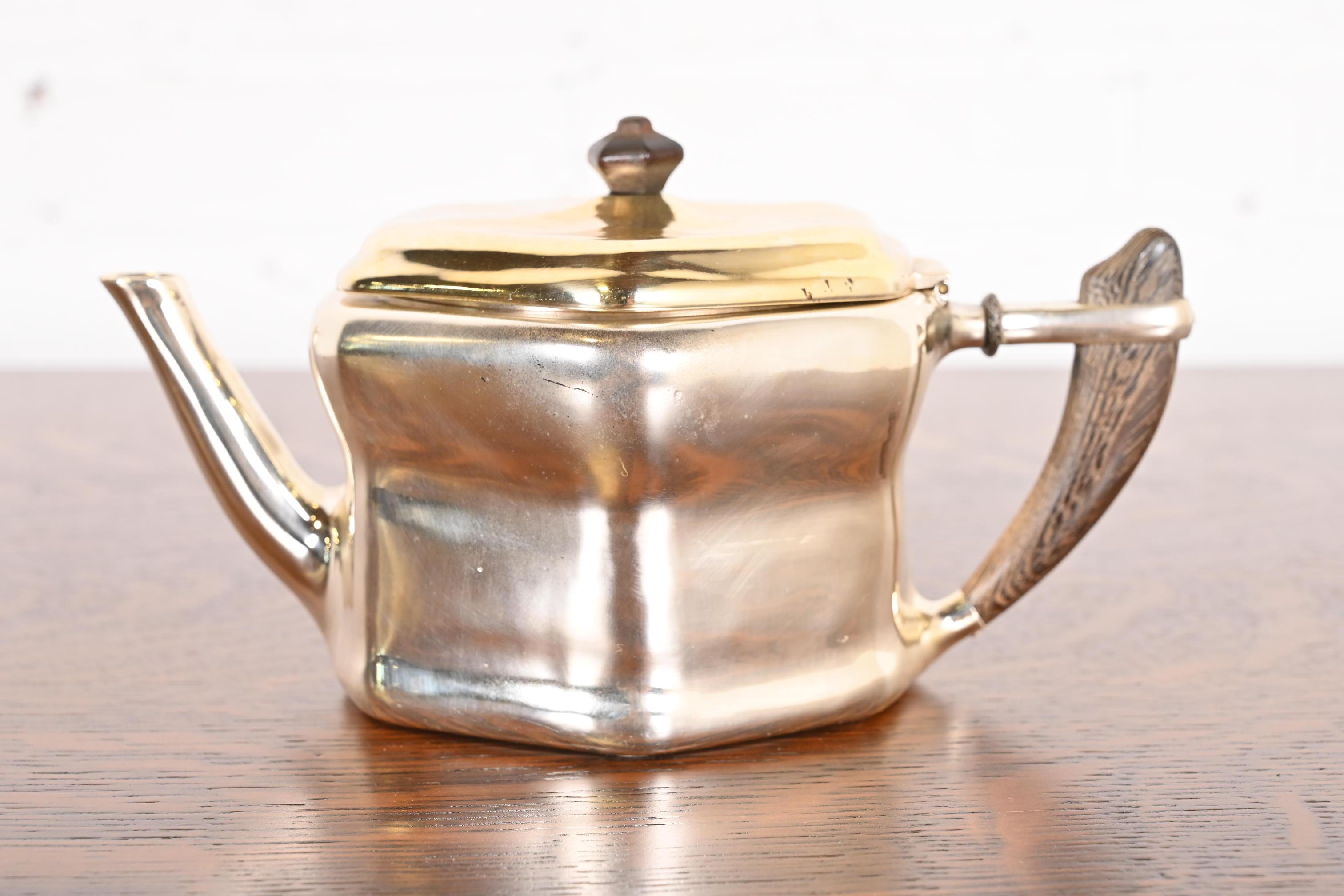 Early 20th Century Tiffany Studios New York Silver Plate Coffee or Tea Service Set, Circa 1910