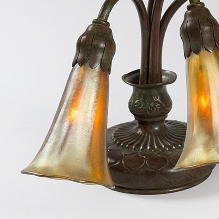 Tiffany Studios New York "Three-Light Lily" Piano Lamp For ...