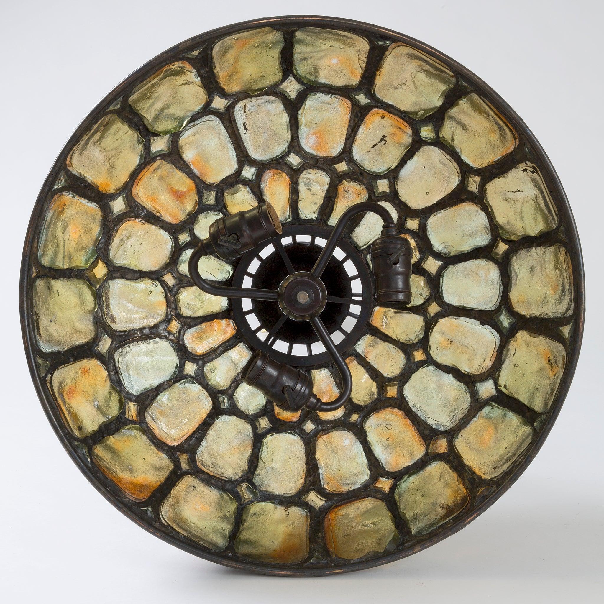 Tiffany Studios New York „Turteback Tile“-Kronleuchter (Art nouveau) im Angebot