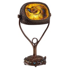 Antique Tiffany Studios New York "Turtleback" Desk Lamp
