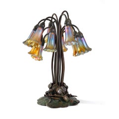 Tiffany Studios New York „Twelve Light Lily“ Tischlampe