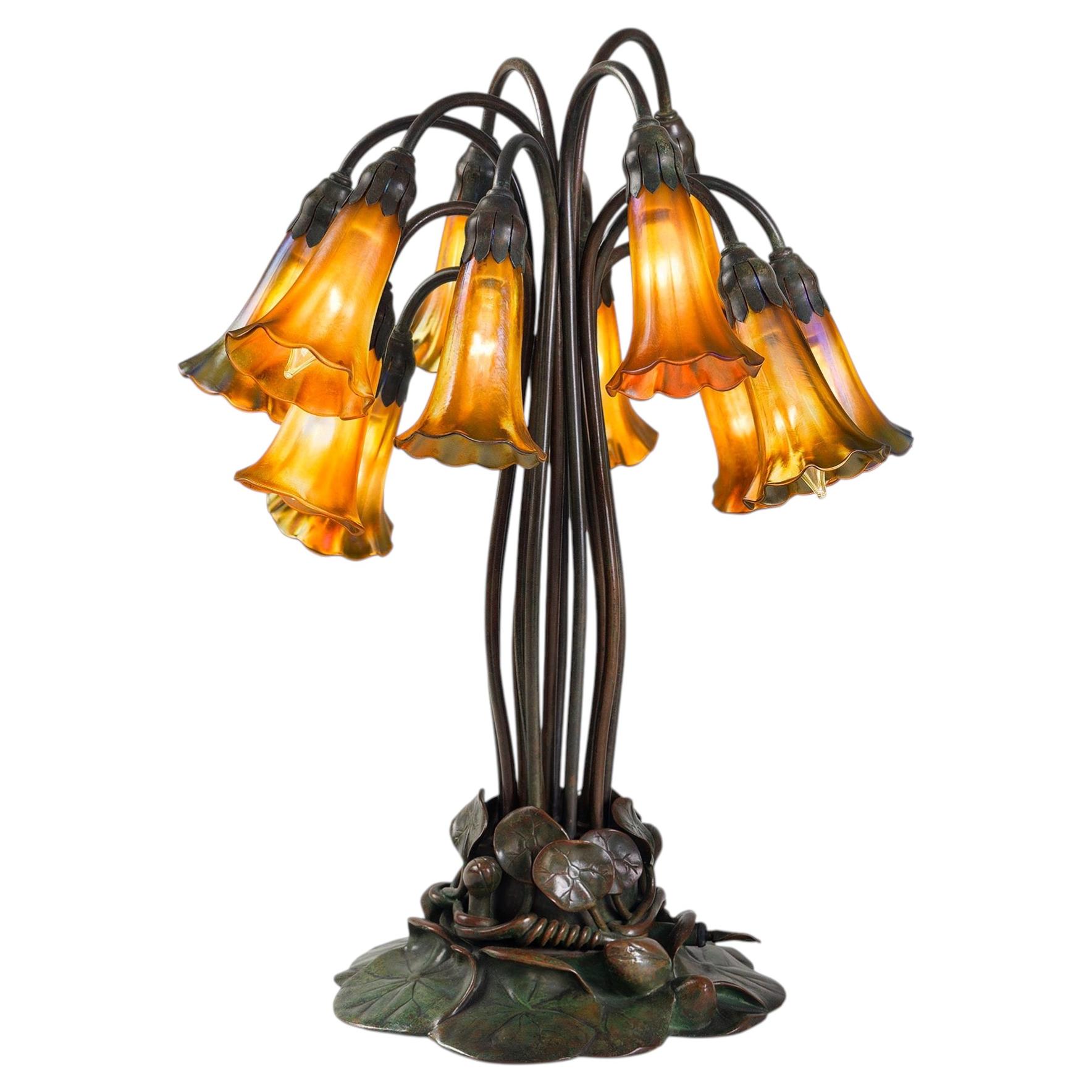 Tiffany Studios New York "Twelve Light Lily" Table Lamp