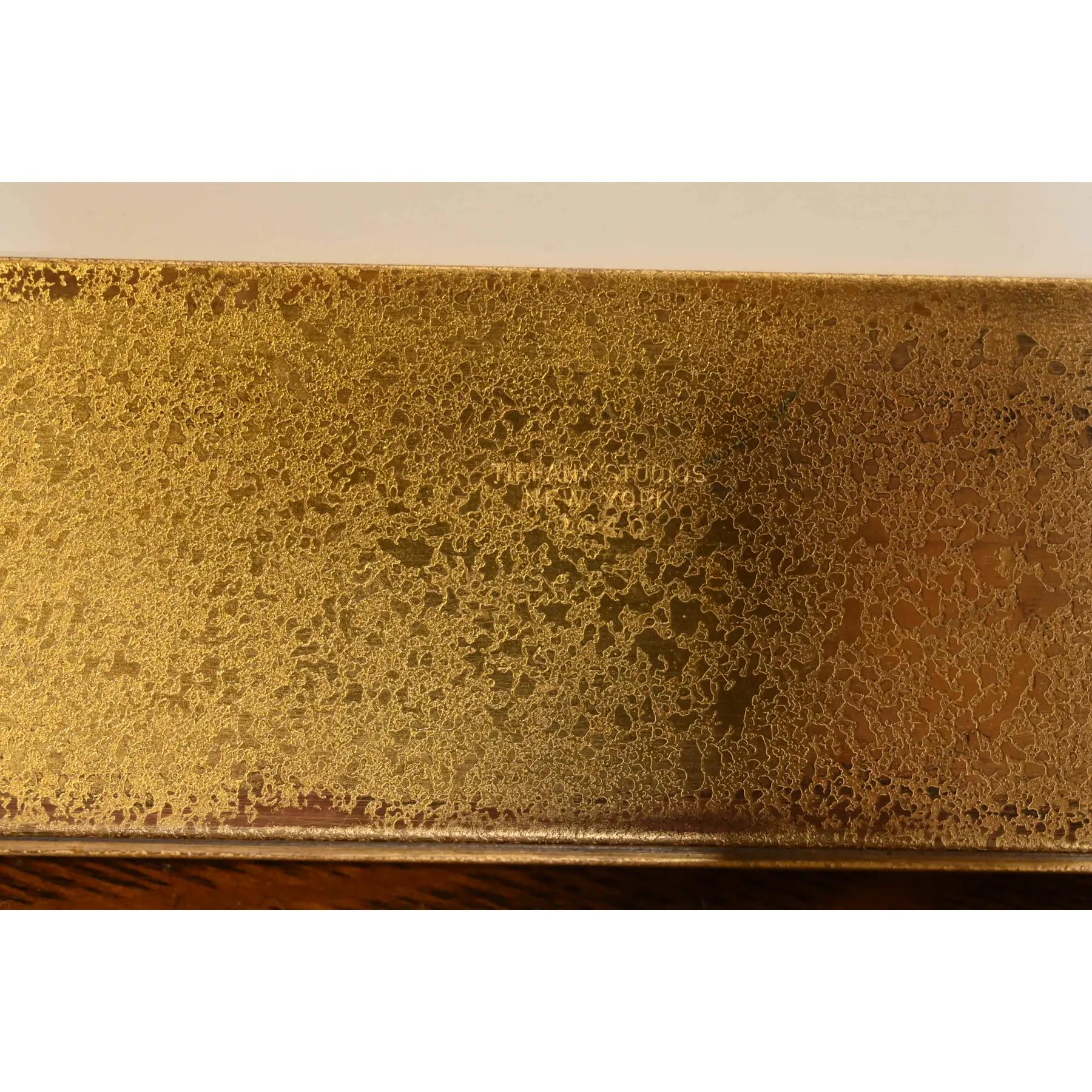 Tiffany Studios New York venezianische Bronze Doré Blotter endet mit Schreibtisch Blotter im Angebot 4