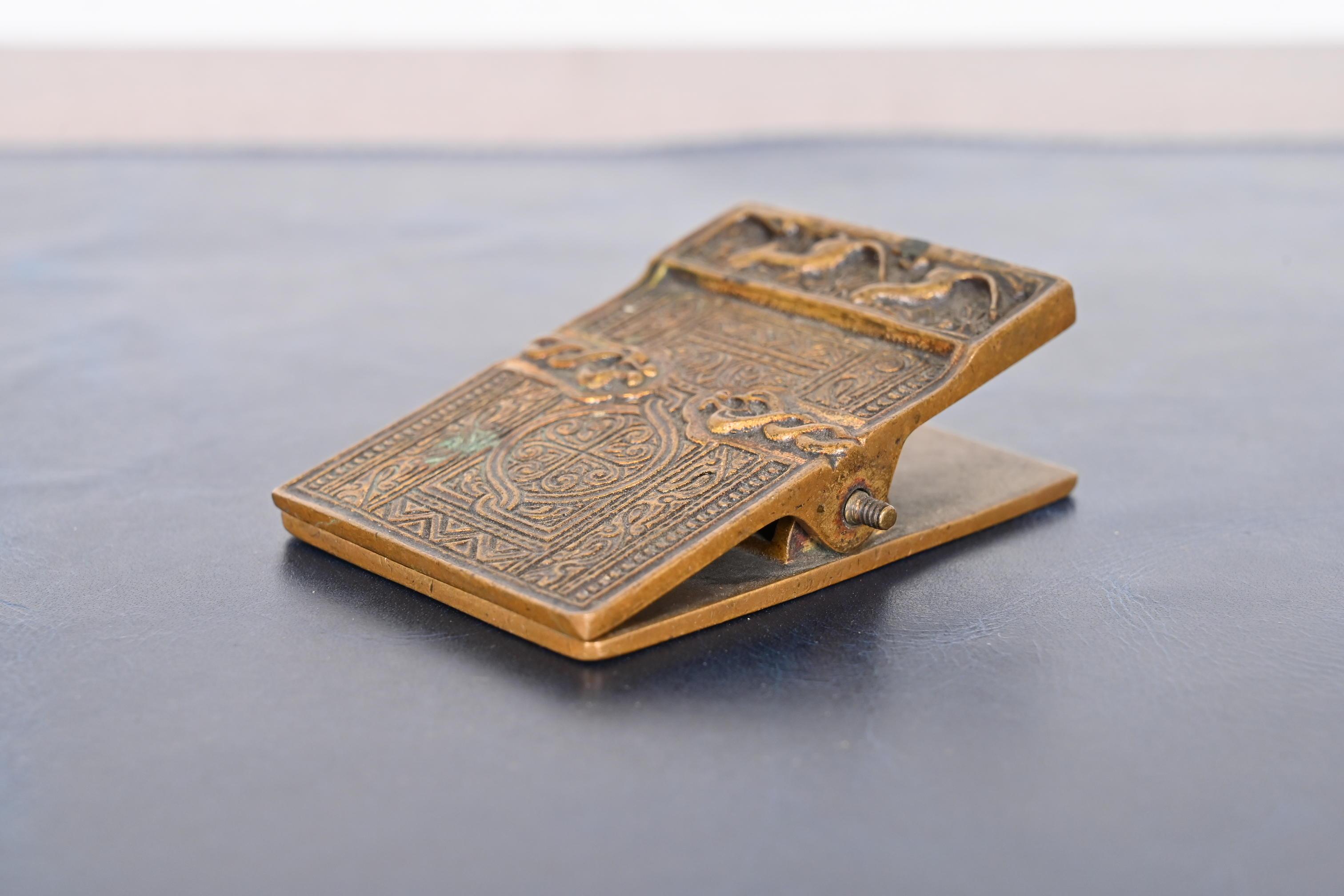 American Tiffany Studios New York Venetian Bronze Large Paper Clip, Circa 1910 For Sale