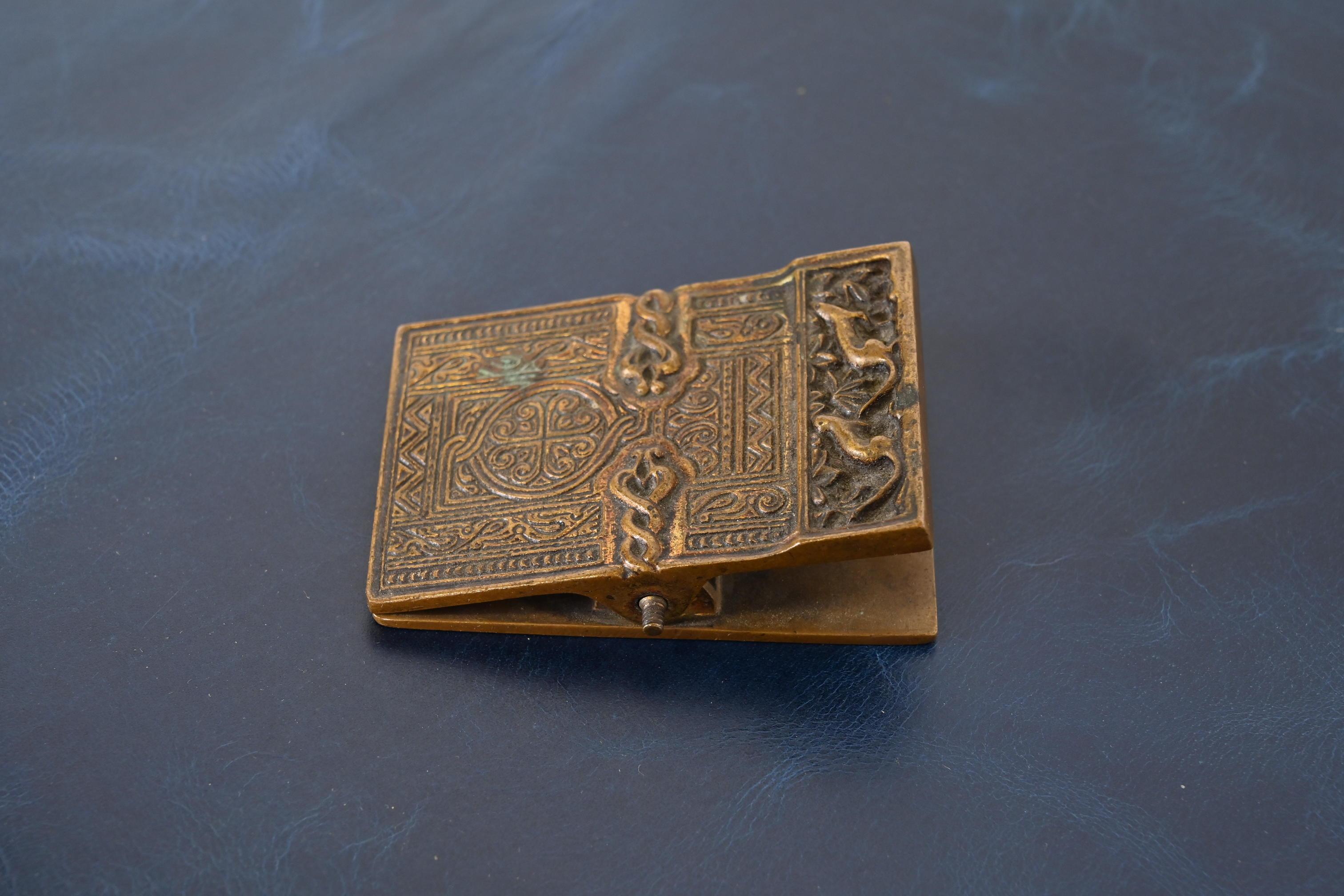 Tiffany Studios New York Venetian Bronze Large Paper Clip, Circa 1910 In Good Condition In South Bend, IN