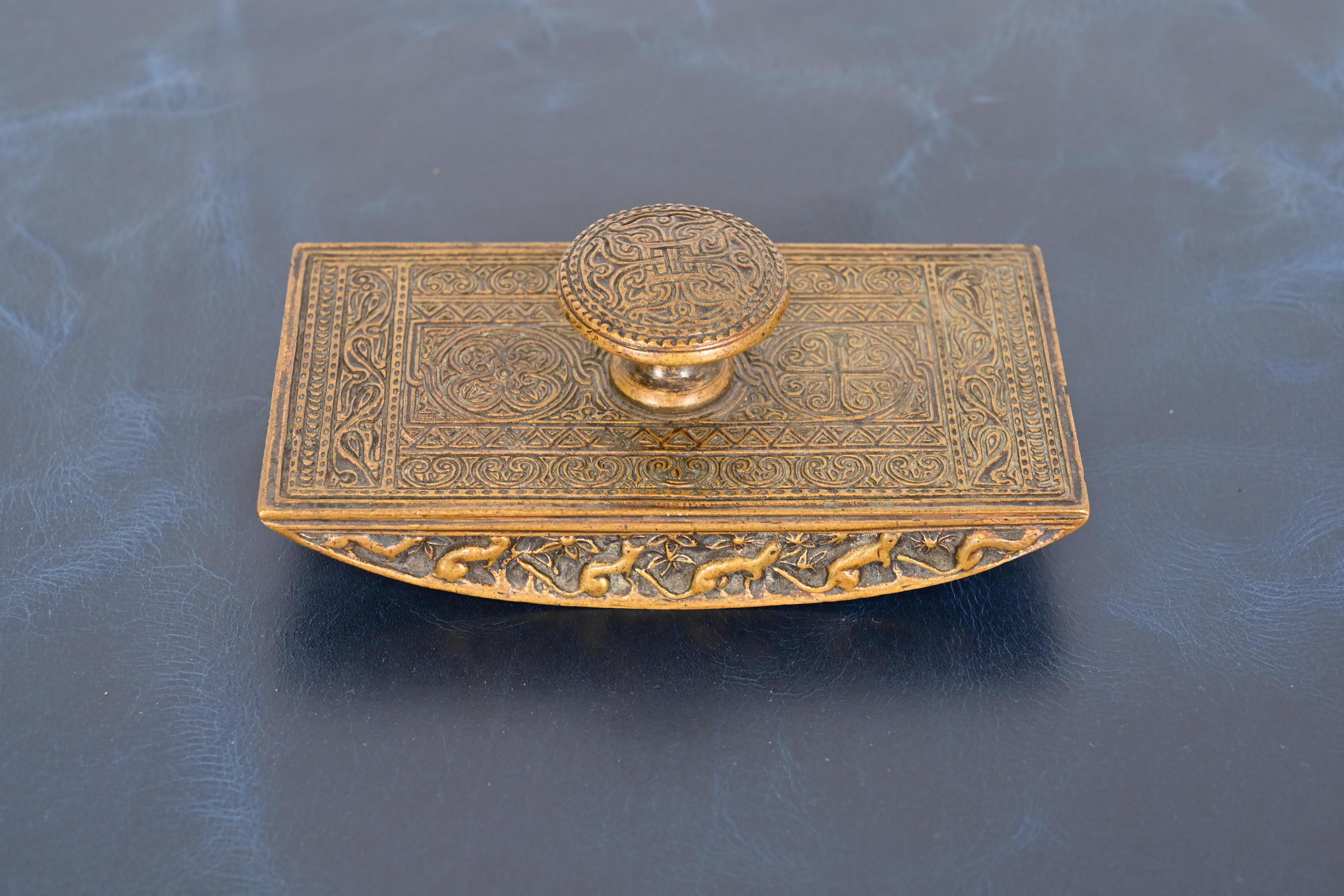Art Deco Tiffany Studios New York Venetian Bronze Rocker Blotter