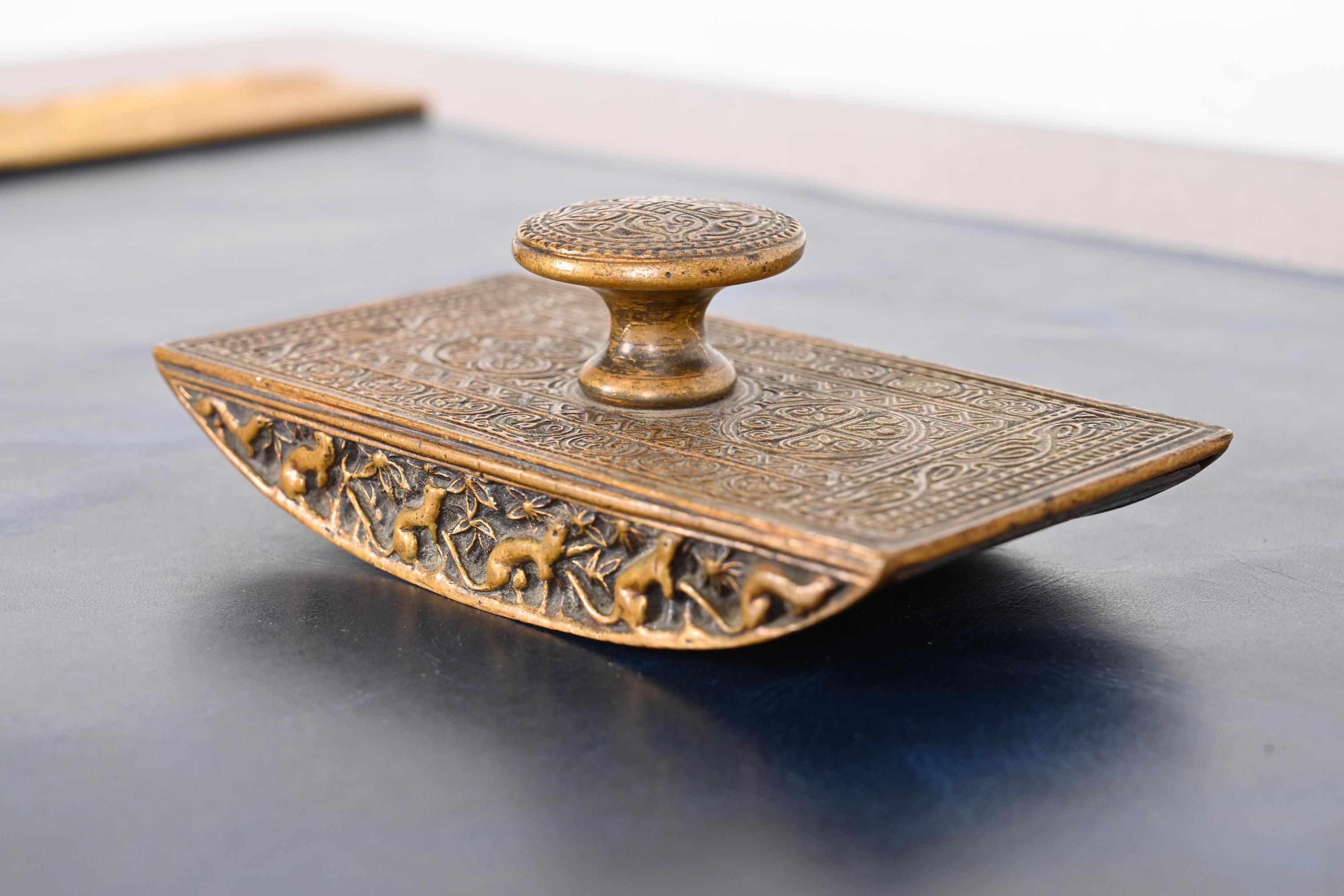 20th Century Tiffany Studios New York Venetian Bronze Rocker Blotter