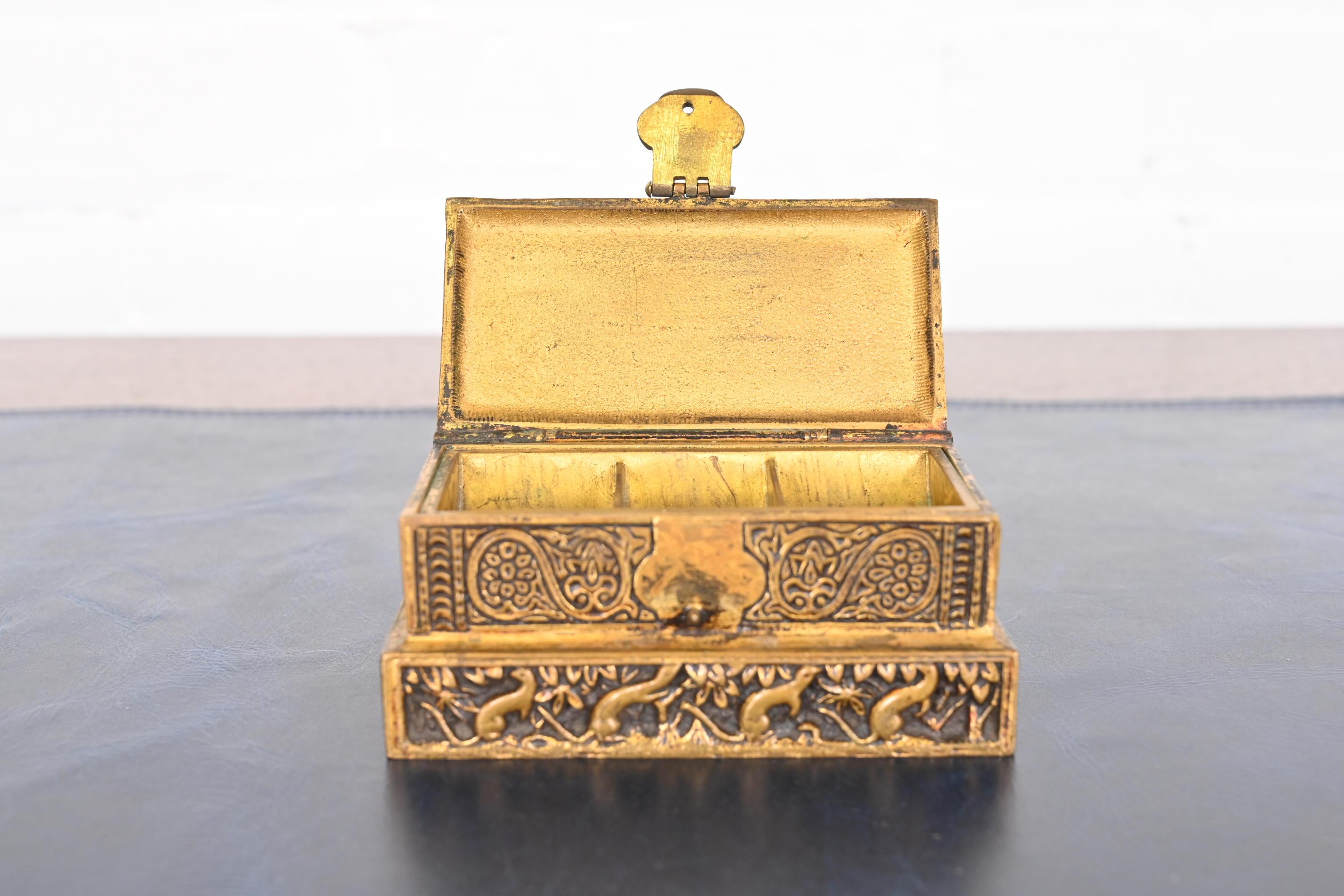 Tiffany Studios New York Venetian Bronze Stamp Box For Sale 4