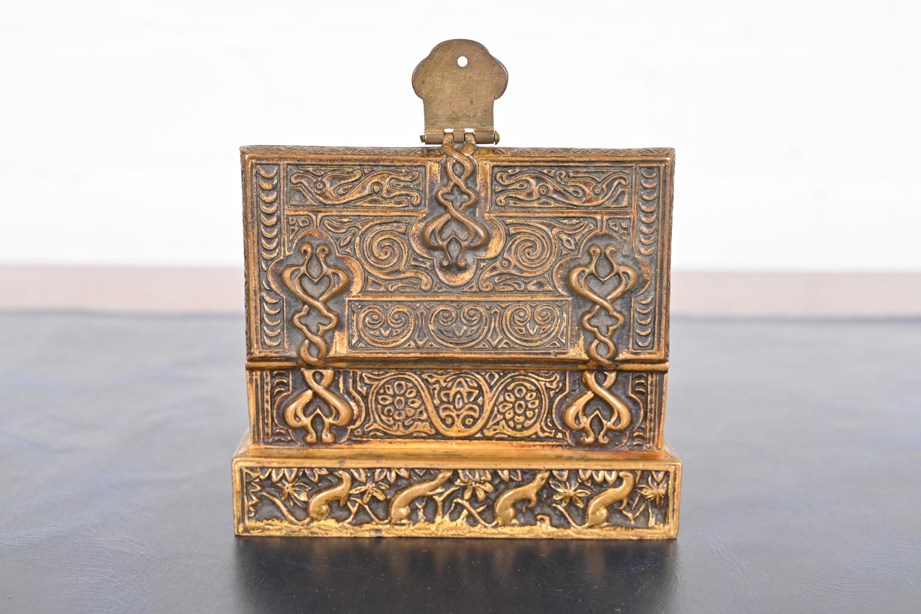 Tiffany Studios New York Venetian Bronze Stamp Box For Sale 6