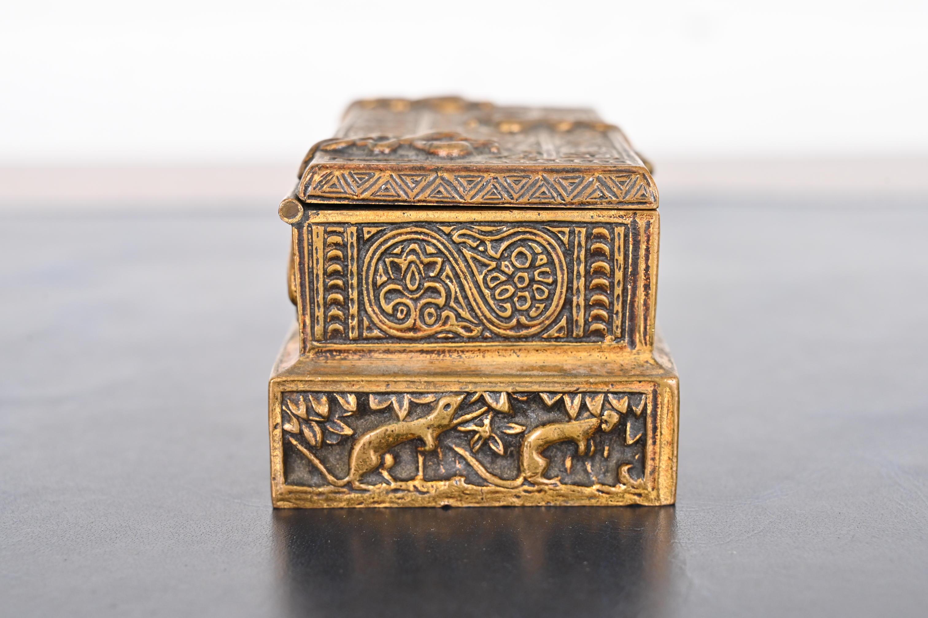 Tiffany Studios New York Venetian Bronze Stamp Box For Sale 7