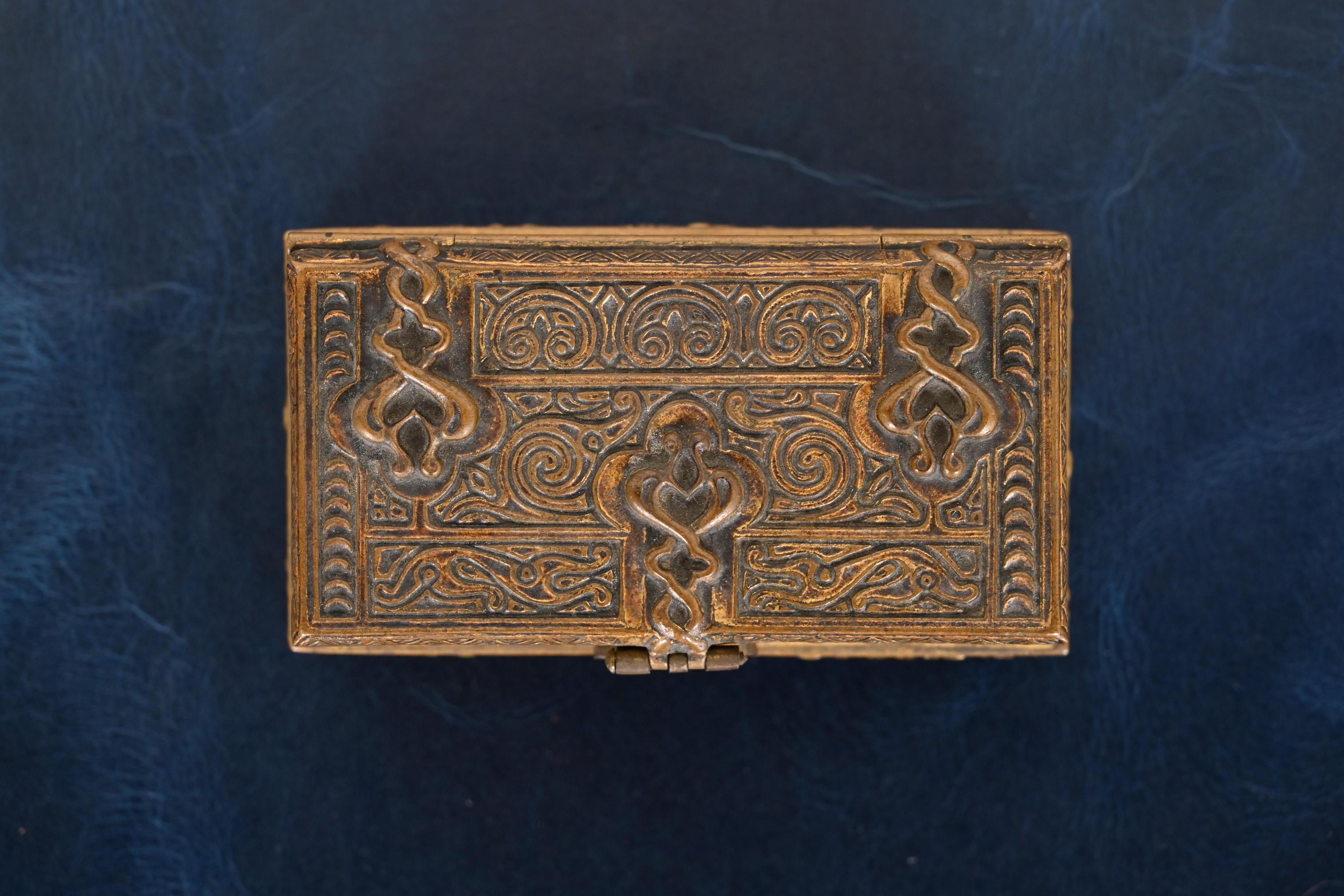 Tiffany Studios New York Venetian Bronze Stamp Box For Sale 1