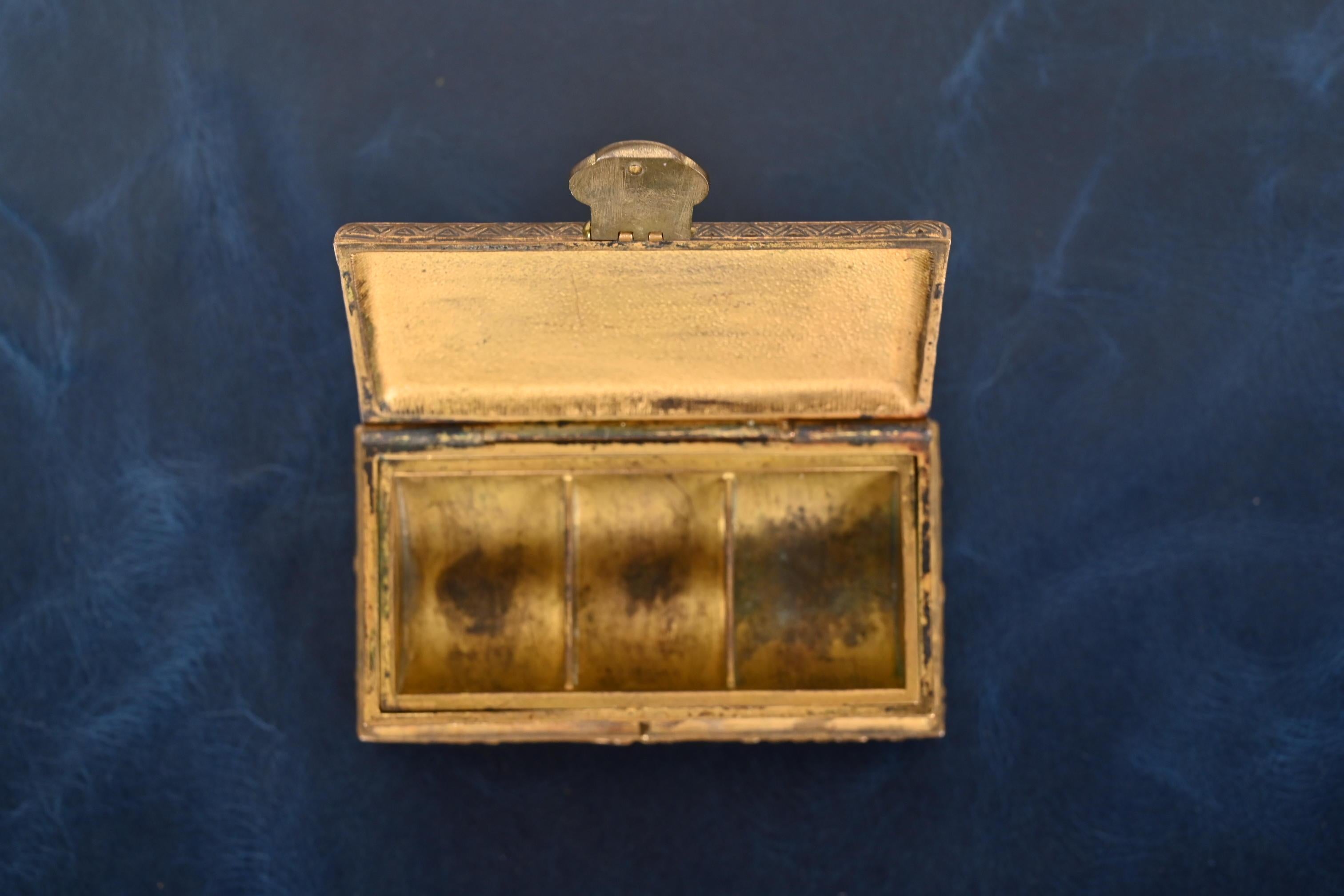 Tiffany Studios New York Venetian Bronze Stamp Box For Sale 3