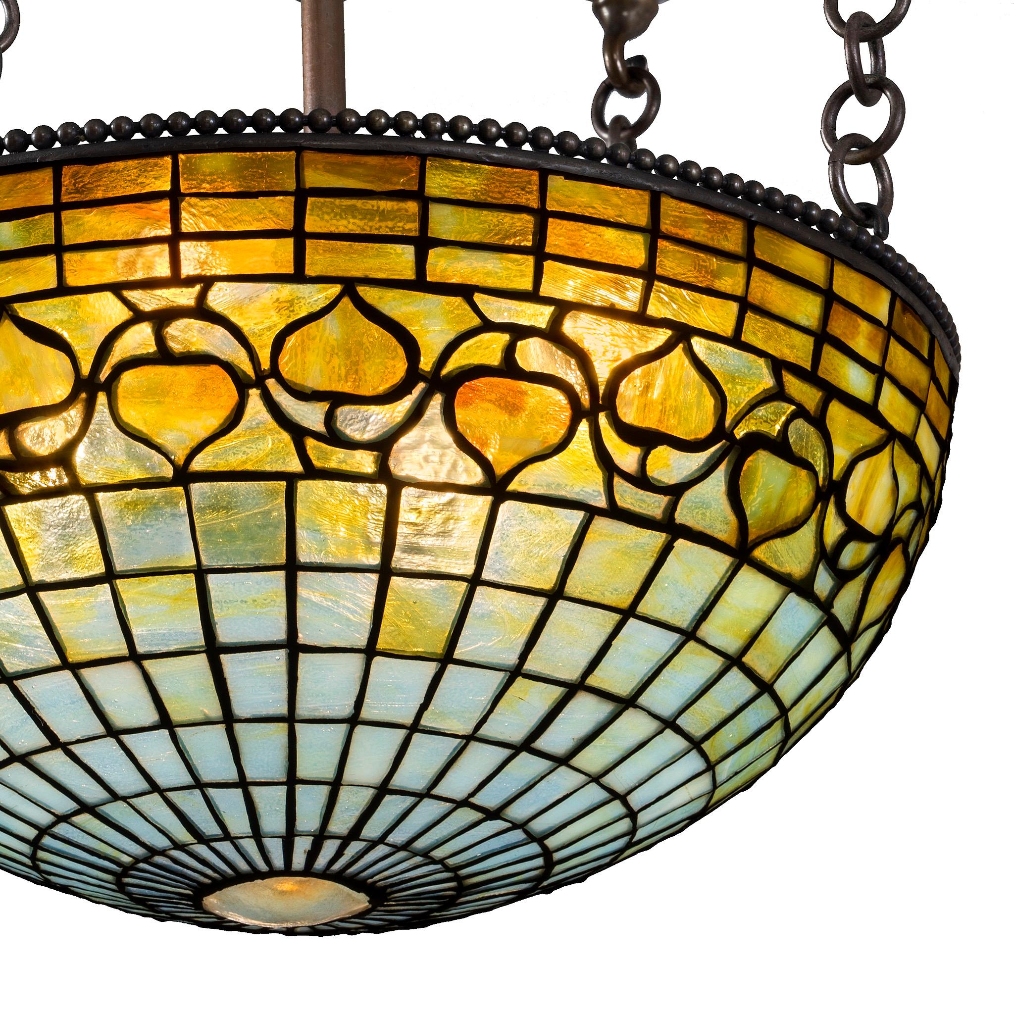 Art Nouveau Plafonnier di Tiffany Studios New York 