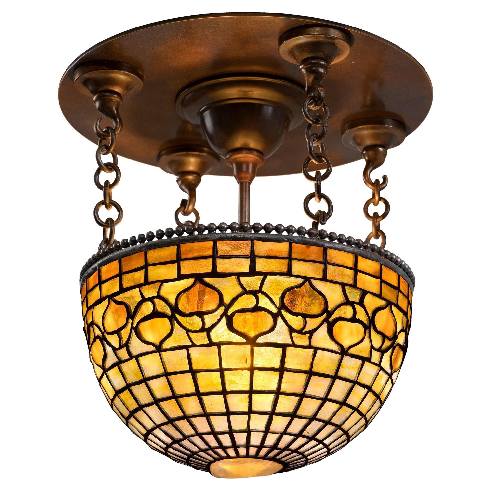Tiffany Studios New York "Vine Border" Plafonnier