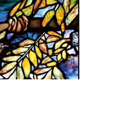 Tiffany Studios New York "Wisteria" Leaded Glass Window