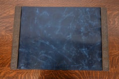 Tiffany Studios New York Zodiac Bronze-Blatter-Ende mit Leder-Schreibtisch-Blatter