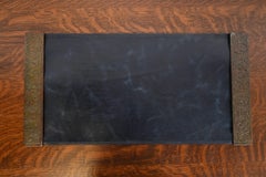 Tiffany Studios New York Zodiac Bronze Blotter Ends With Leather Desk Blotter