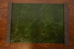 Tiffany Studios New York Zodiac Bronze Blotter Ends With Leather Desk Blotter