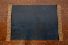 Tiffany Studios New York Zodiac Bronze Blotter Ends With Leather Desk Blotter