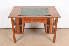 Tiffany Studios New York Zodiac Bronze Blotter Ends With Leather Desk Pad