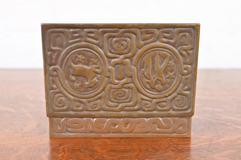 Tiffany Studios New York Zodiac Bronze Box For Sale at 1stDibs