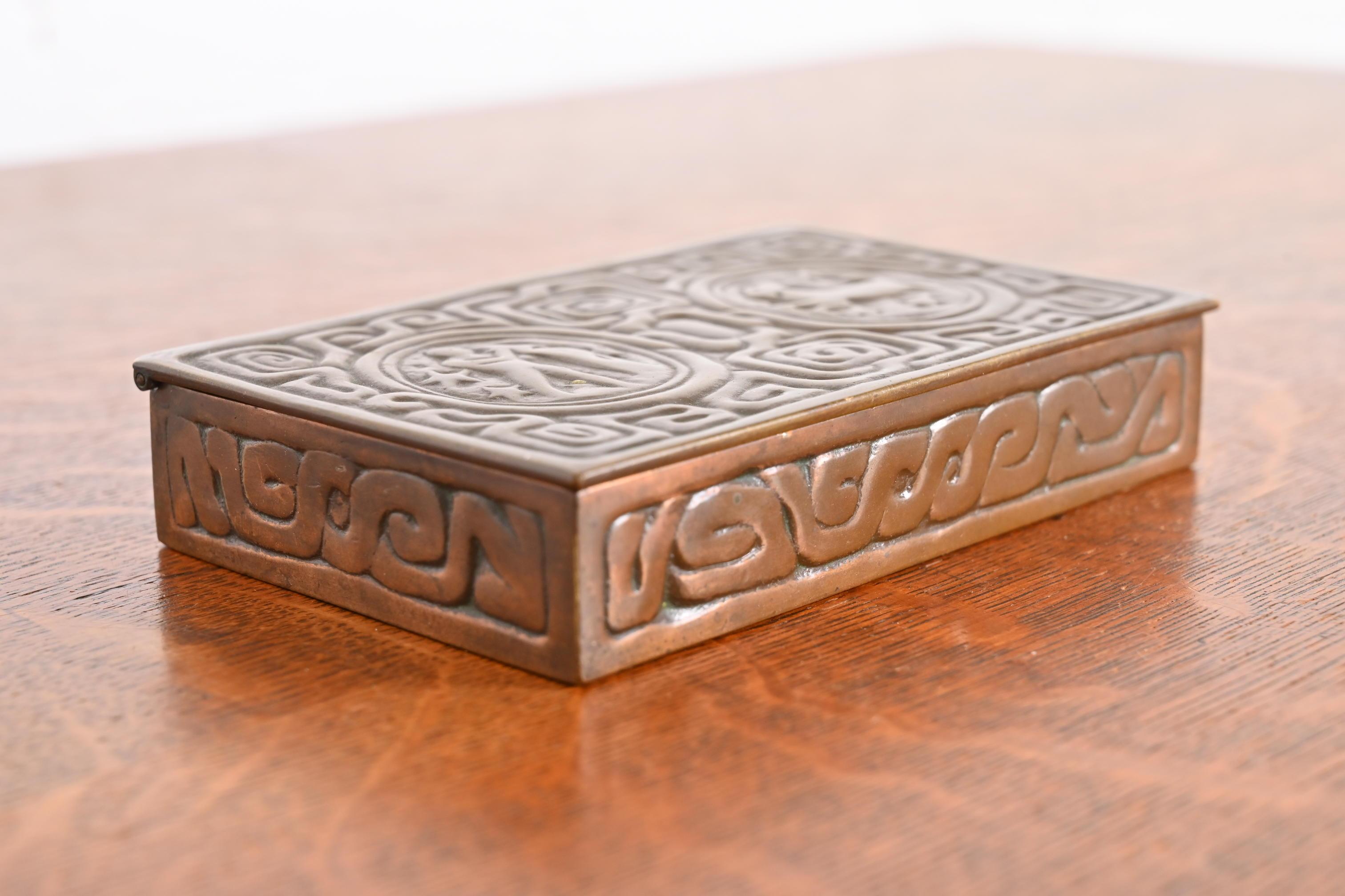 Tiffany Studios New York Zodiac Bronze Box For Sale 2