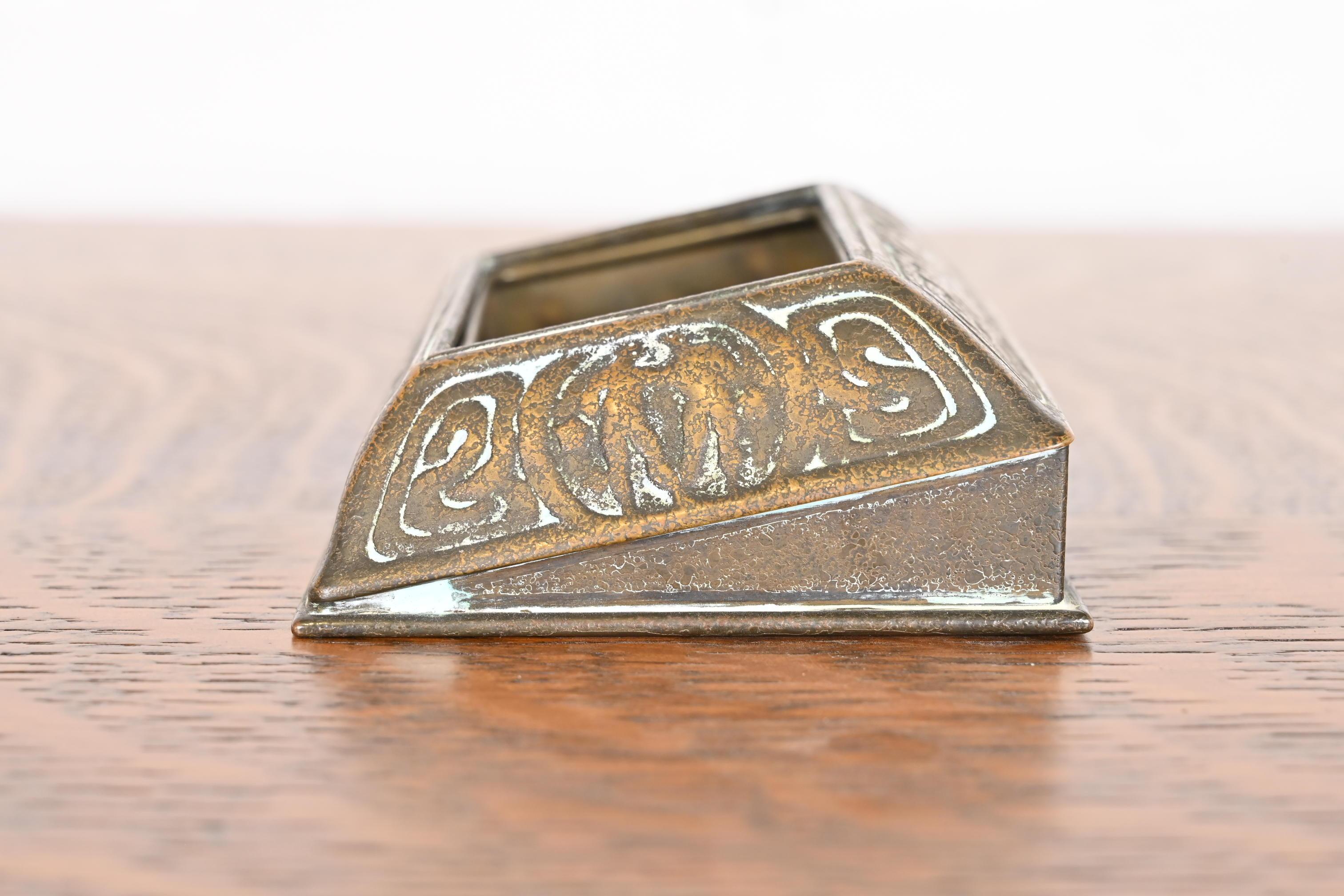 Tiffany Studios New York 'Zodiac' Bronze Desk Calendar Holder or Picture Frame For Sale 4
