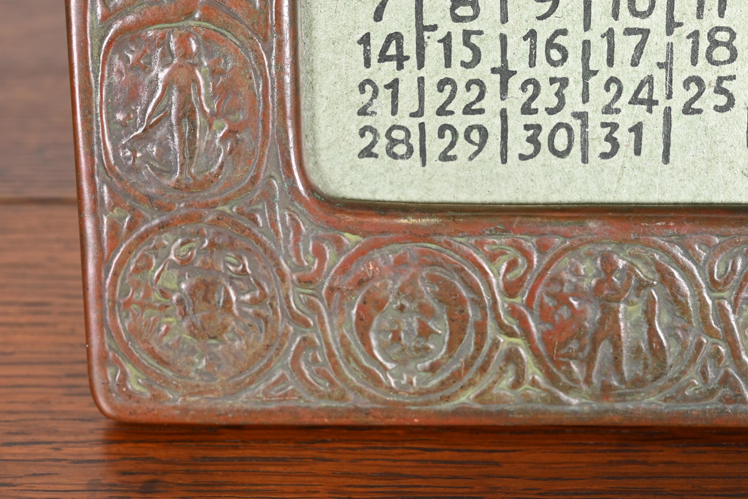Tiffany Studios New York Zodiac Bronze Desk Calendar Holder or Picture Frame 4