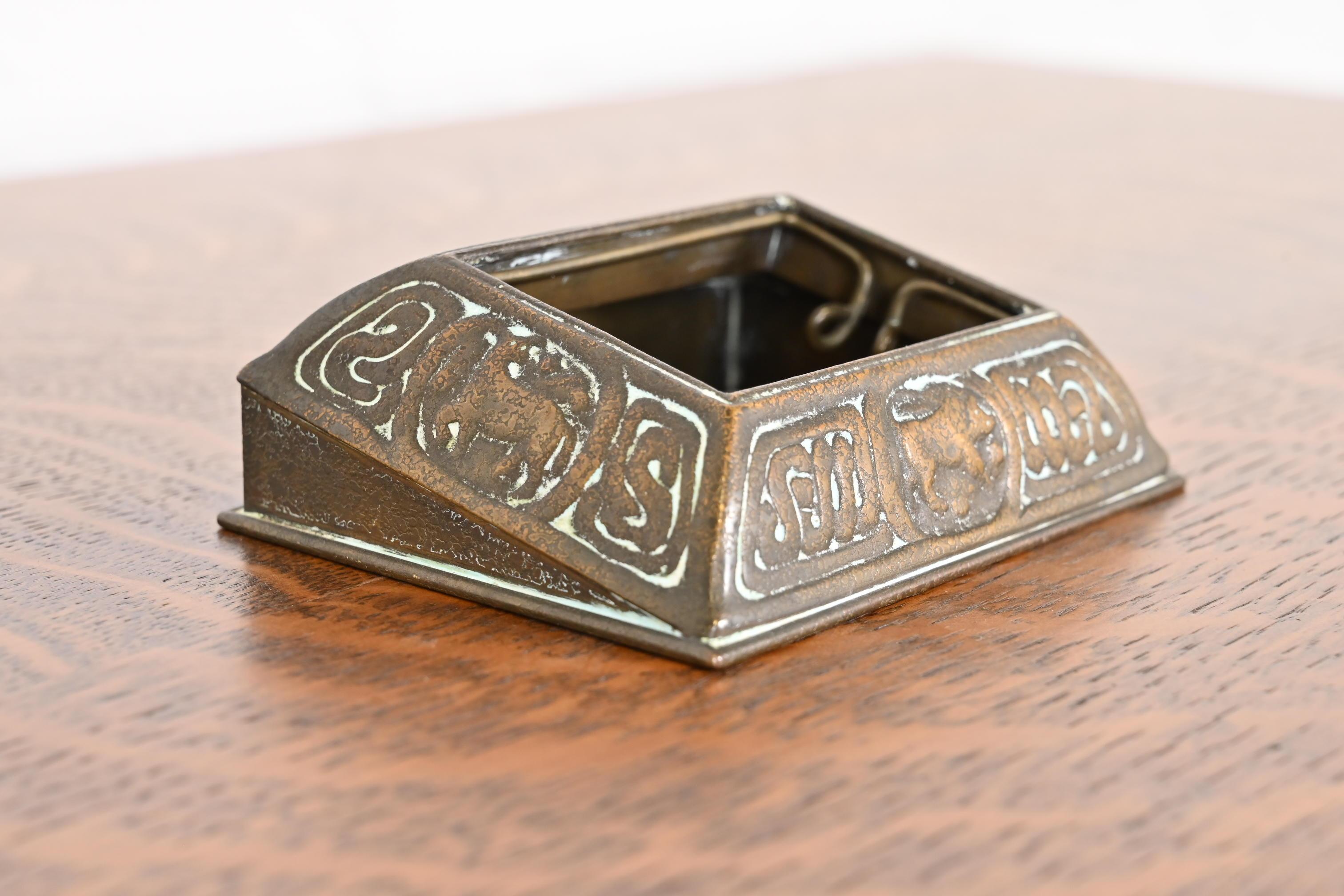 Tiffany Studios New York 'Zodiac' Bronze Desk Calendar Holder or Picture Frame For Sale 2