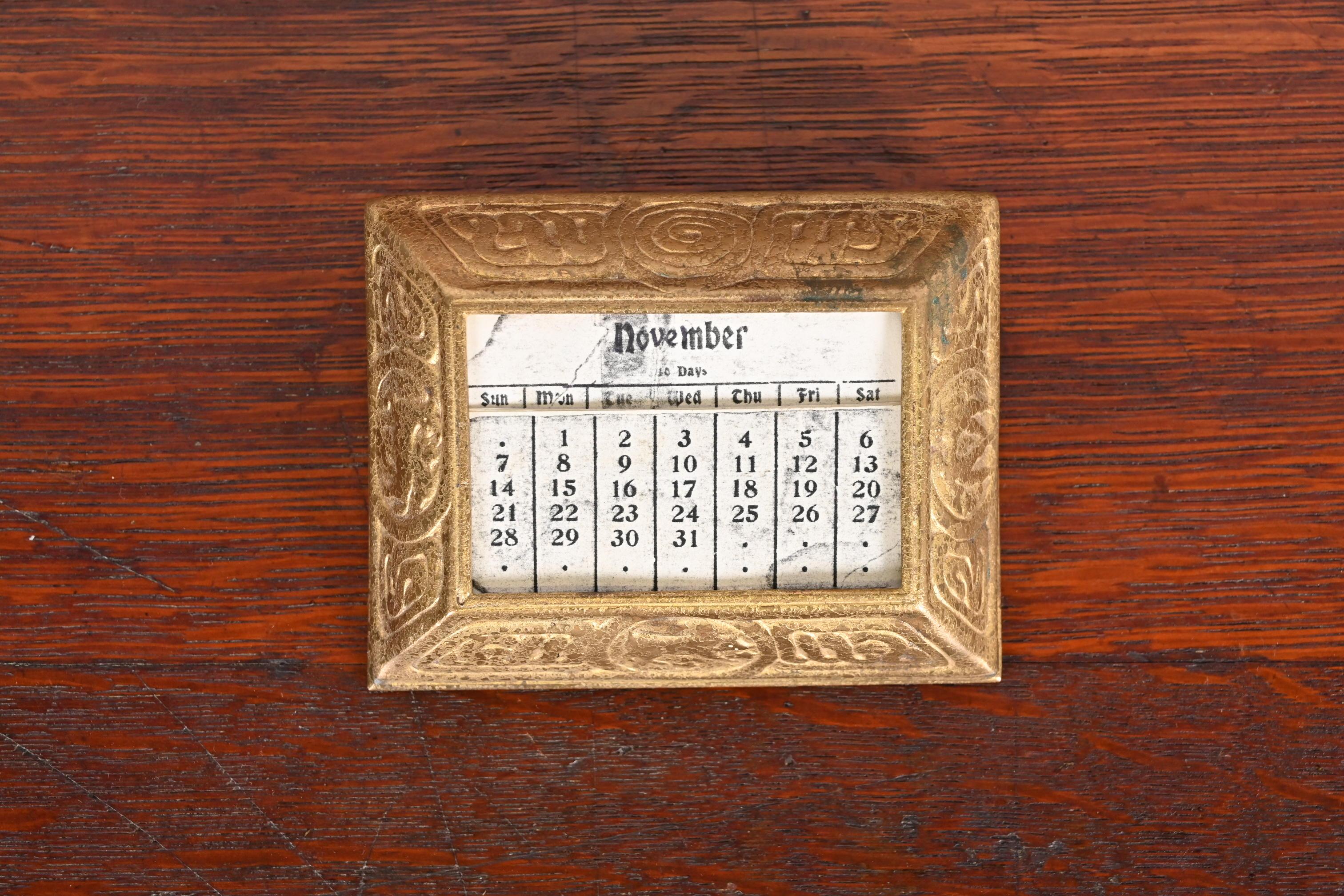 Tiffany Studios New York Zodiac Bronze Desk Calendar Holder or Picture Frame For Sale 2