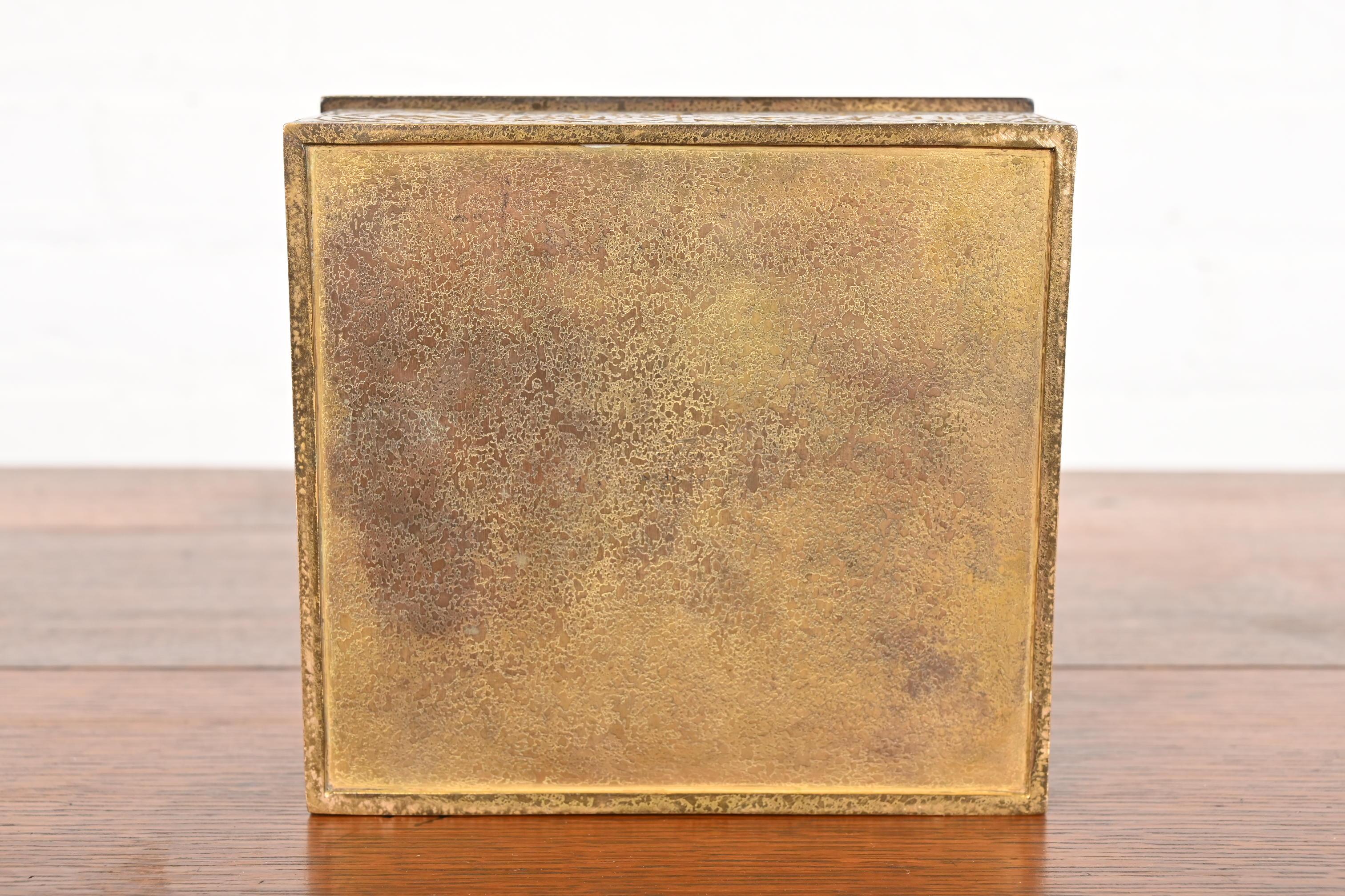 Tiffany Studios New York Zodiac Bronze Doré Cigar Box, Circa 1910 For Sale 10