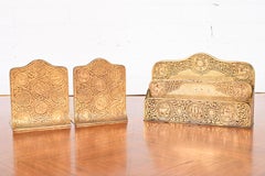 Tiffany Studios New York 'Zodiac' Bronze Doré Desk Accessory Set