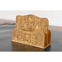 Tiffany Studios New York Zodiac Bronze Doré Double Face Letter Rack