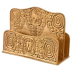 Tiffany Studios New York Zodiac Bronze Doré Double Sided Letter Rack