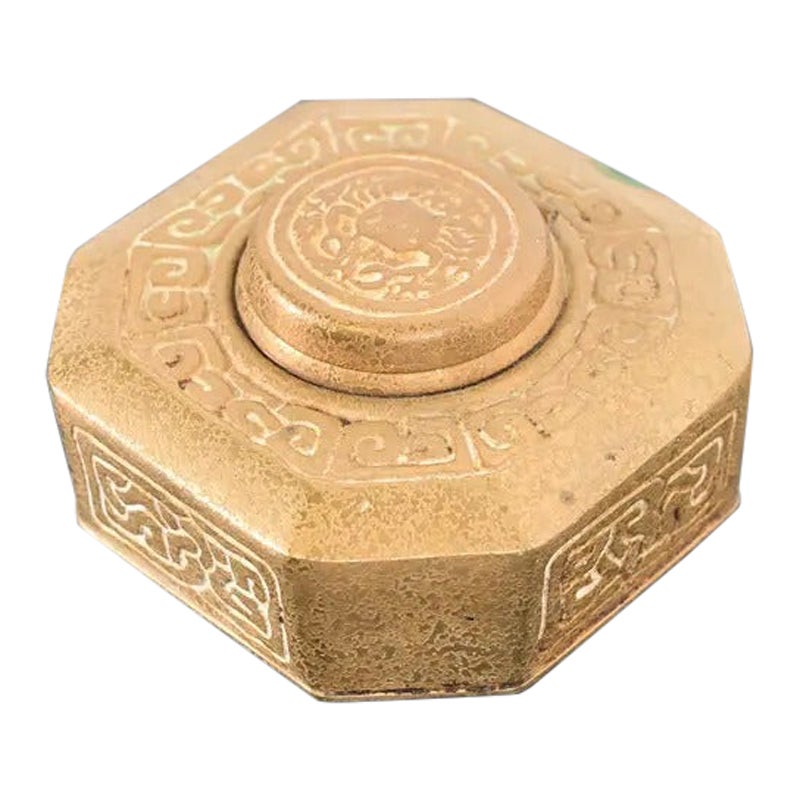 Encrier en bronze Zodiac Doré de Tiffany Studios New York