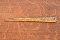Tiffany Studios New York Zodiac Bronze Doré Letter Opener