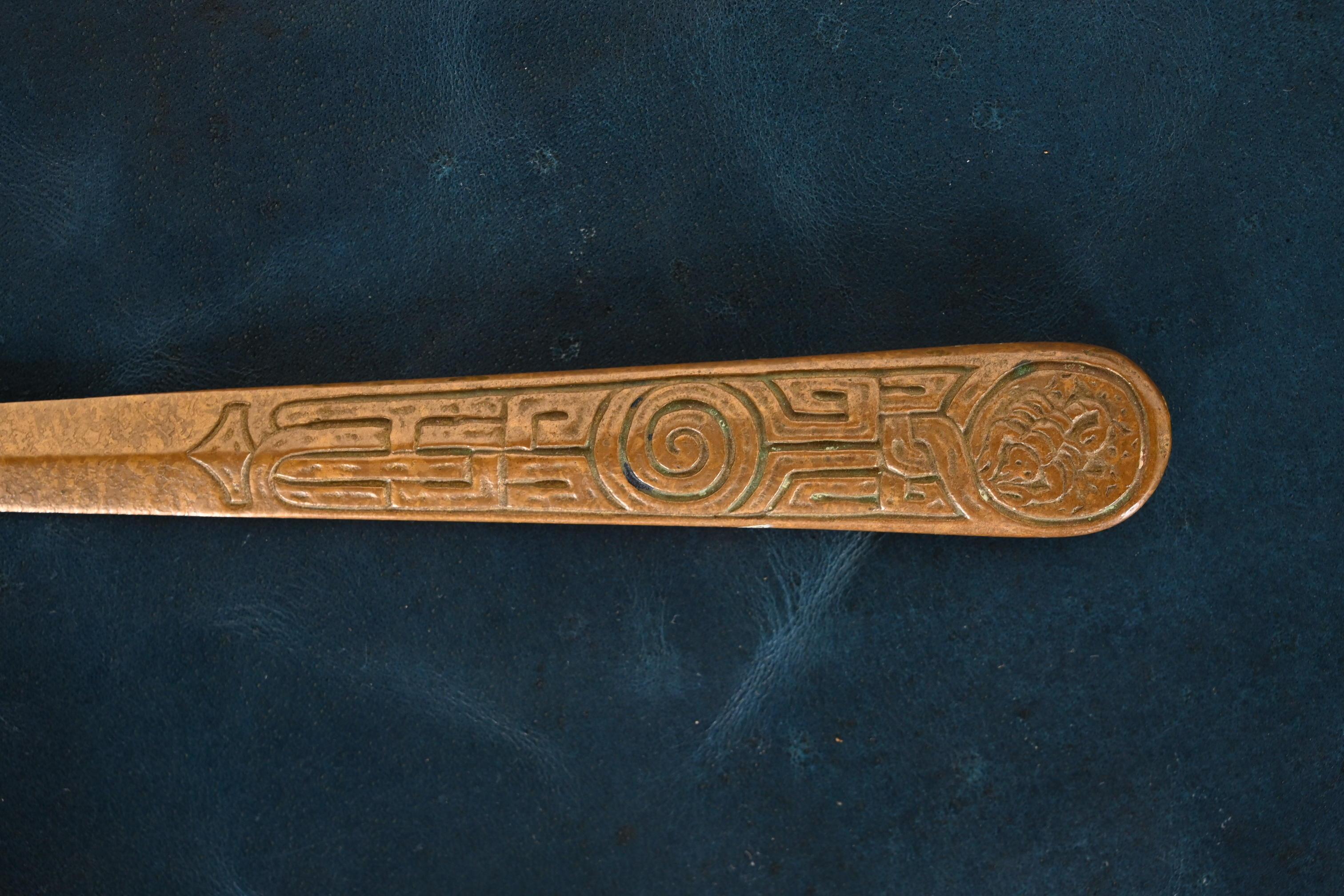 Tiffany Studios New York Zodiac Bronze Doré Letter Opener For Sale 3