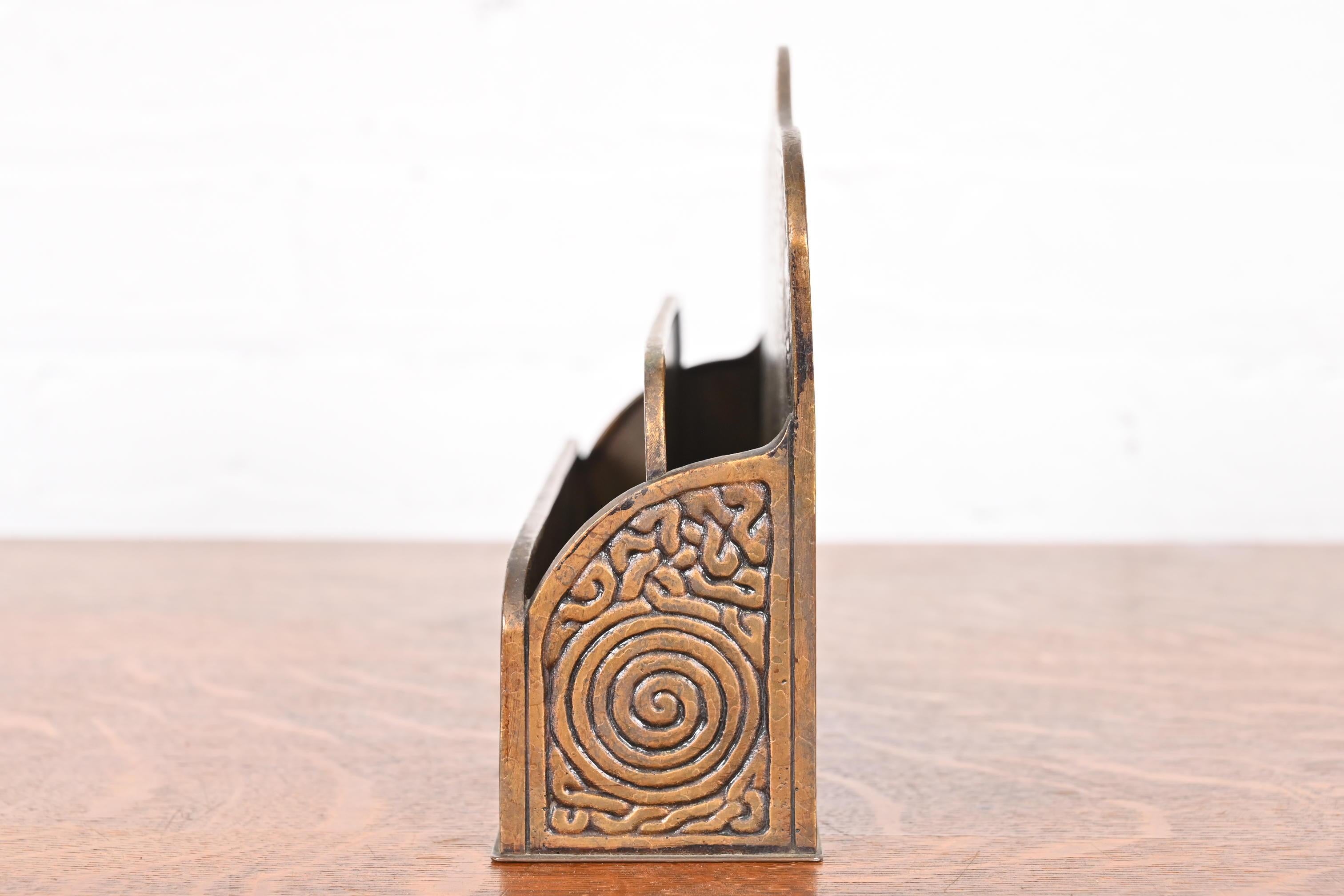Tiffany Studios New York Zodiac Bronze Doré Letter Rack For Sale 8