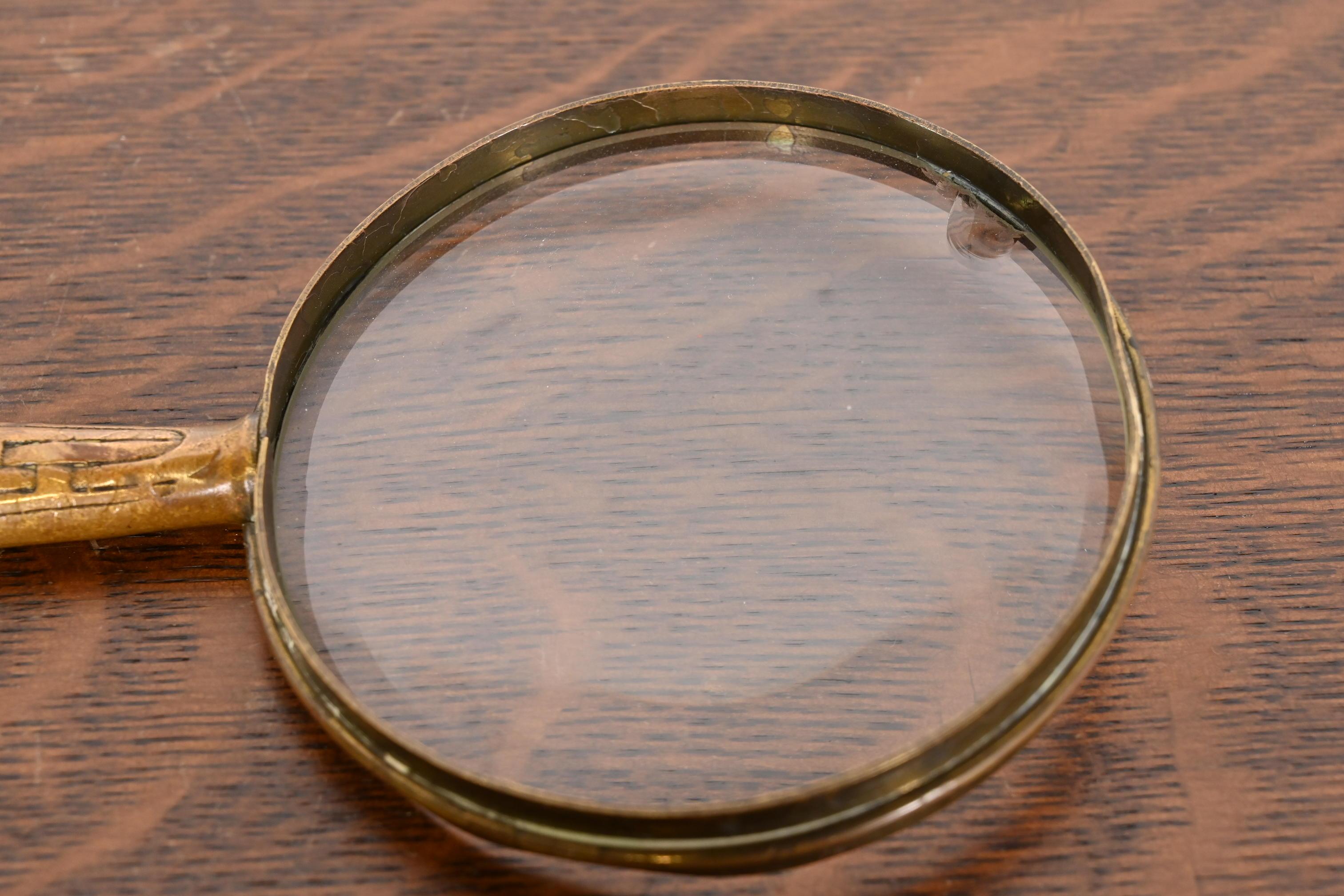 Tiffany Studios New York Zodiac Bronze Doré Magnifying Glass 2