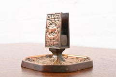 Tiffany Studios New York Zodiac Bronze Doré Match Box Holder