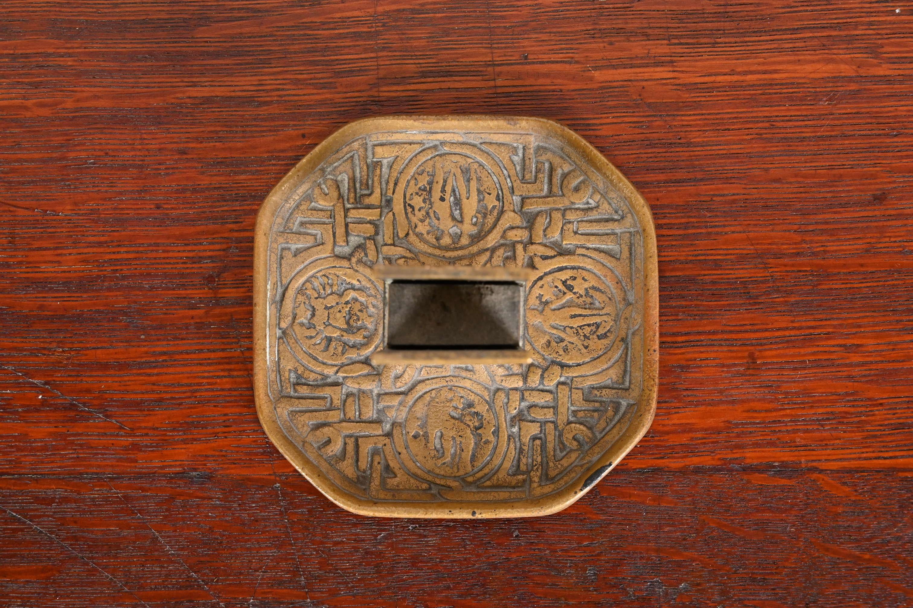 Tiffany Studios New York Zodiac Bronze Doré Match Box Holder For Sale 1