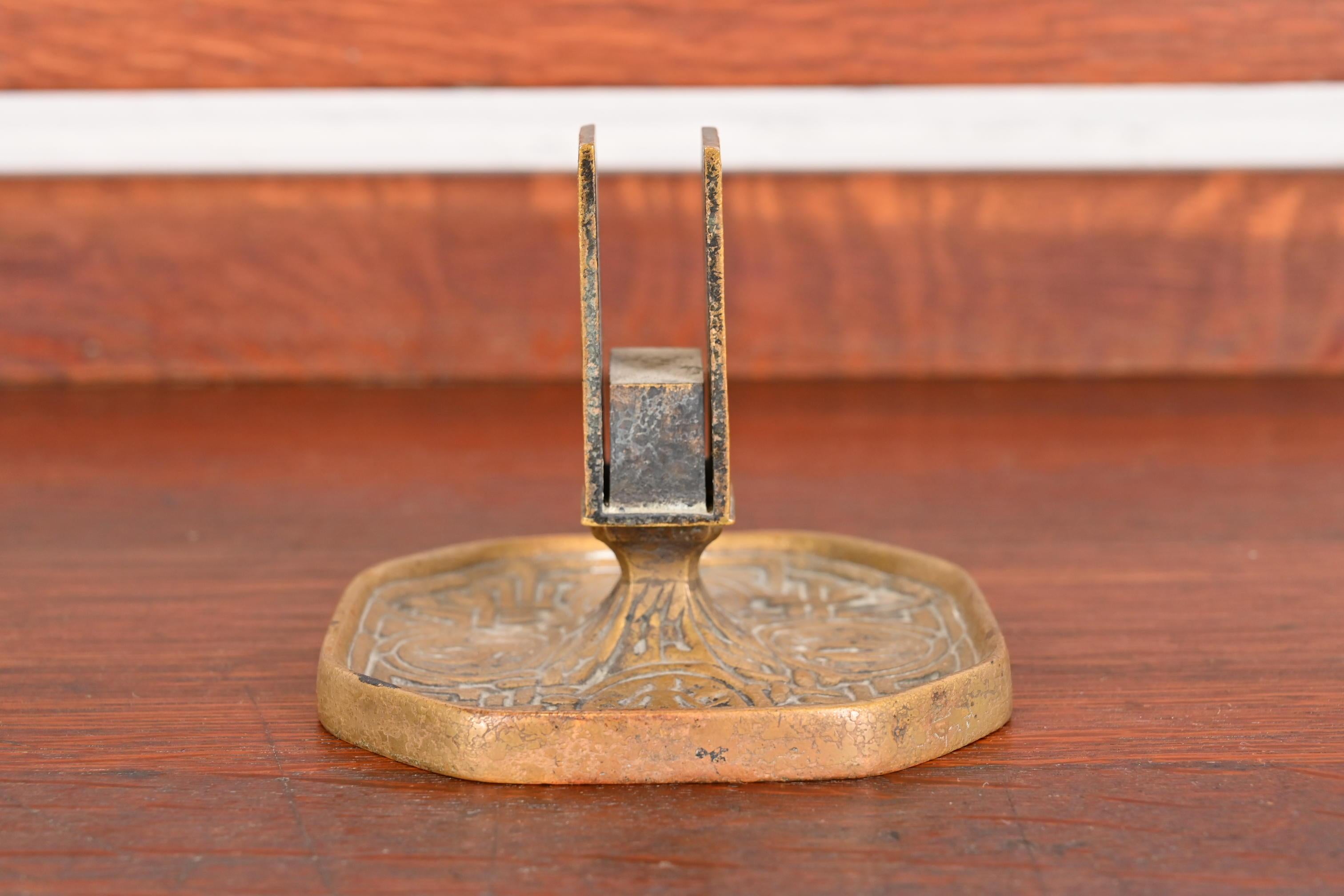 Tiffany Studios New York Zodiac Bronze Doré Match Box Holder For Sale 3