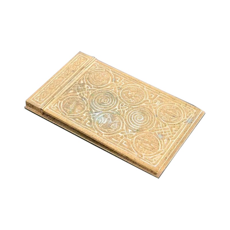 Tiffany Studios New York Zodiac Bronze Doré Notepad Holder