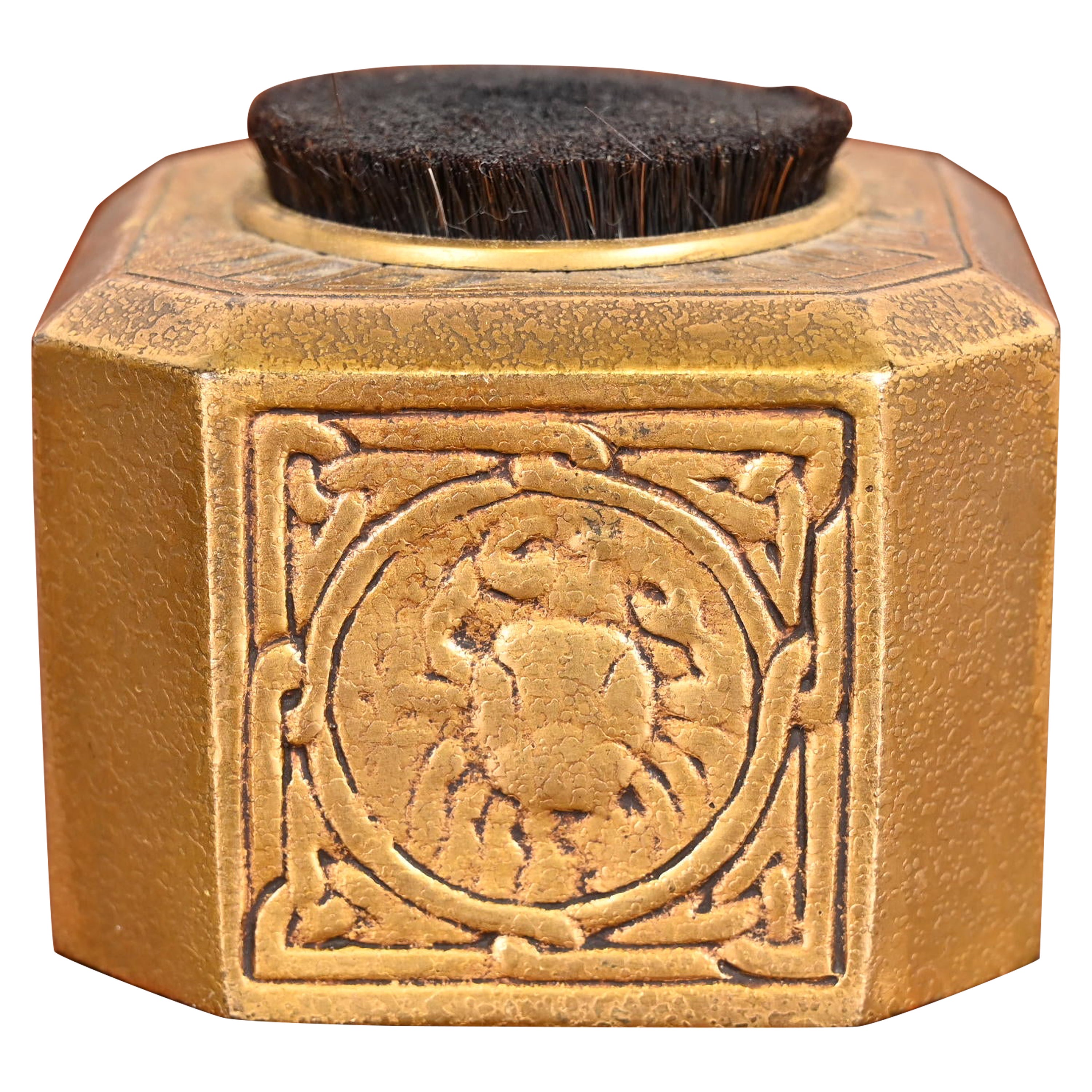 Tiffany Studios New York Zodiac Bronze Doré Stift Pinsel