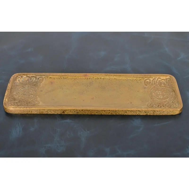 Tiffany Studios New York Zodiac Bronze Doré Stifttablett (Arts and Crafts) im Angebot