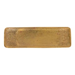Tiffany Studios New York Zodiac Bronze Doré Pen Tray
