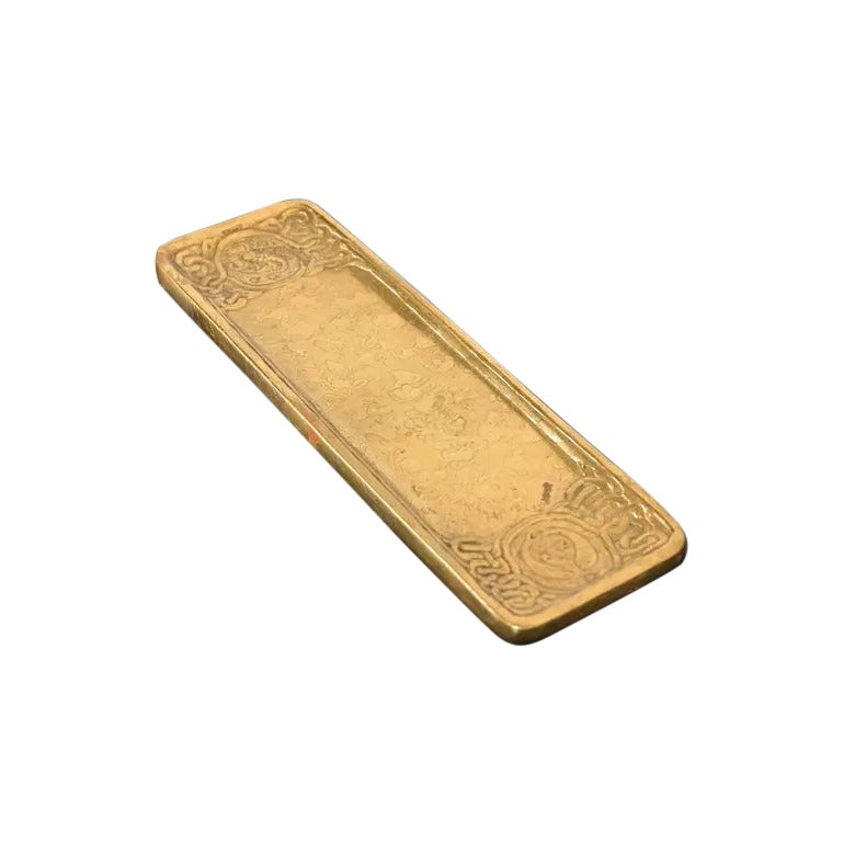 Tiffany Studios New York Zodiac Bronze Doré Pen Tray