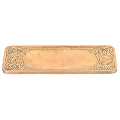 Tiffany Studios New York Zodiac Bronze Doré Pen Tray