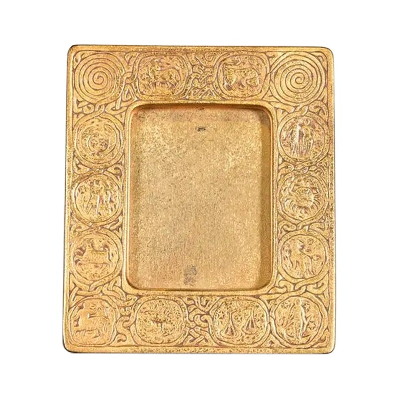 Tiffany Studios New York Zodiac Bronze Doré Picture Frame